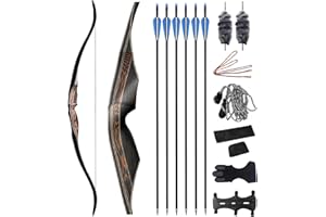 DEERACE 60" Ranger Longbow Traditional One Piece Bow, 25-60 Lbs Right Hand Wooden Hunting Bow