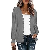 LILBETTER Women's Button Down Cardigan Long Sleeve Casual V-Neck Soft Knit Lightweight Cardigans Sweater