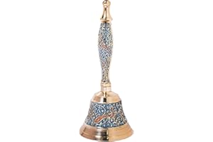 Brass Hand Bell Call Bell Wedding Bells - Brass Pooja Bell for Mandir - Pooja Handbells - Indian Religious Puja Ghanti for Temples Diwali Decorations Hashcart®