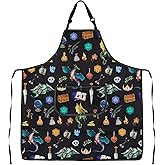 JXGZSO Video Game Kitchen Apron Dragon Lover Gift Geek Roleplaying Arpon RPG Game Gift Video Game Lover Gift