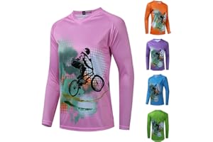 YOUALSO Long Sleeve MTB Jersey Women, Dirt Bike Shirt for Mountain Motocross Biking BMX Motorcycle Fishing Off Racing
