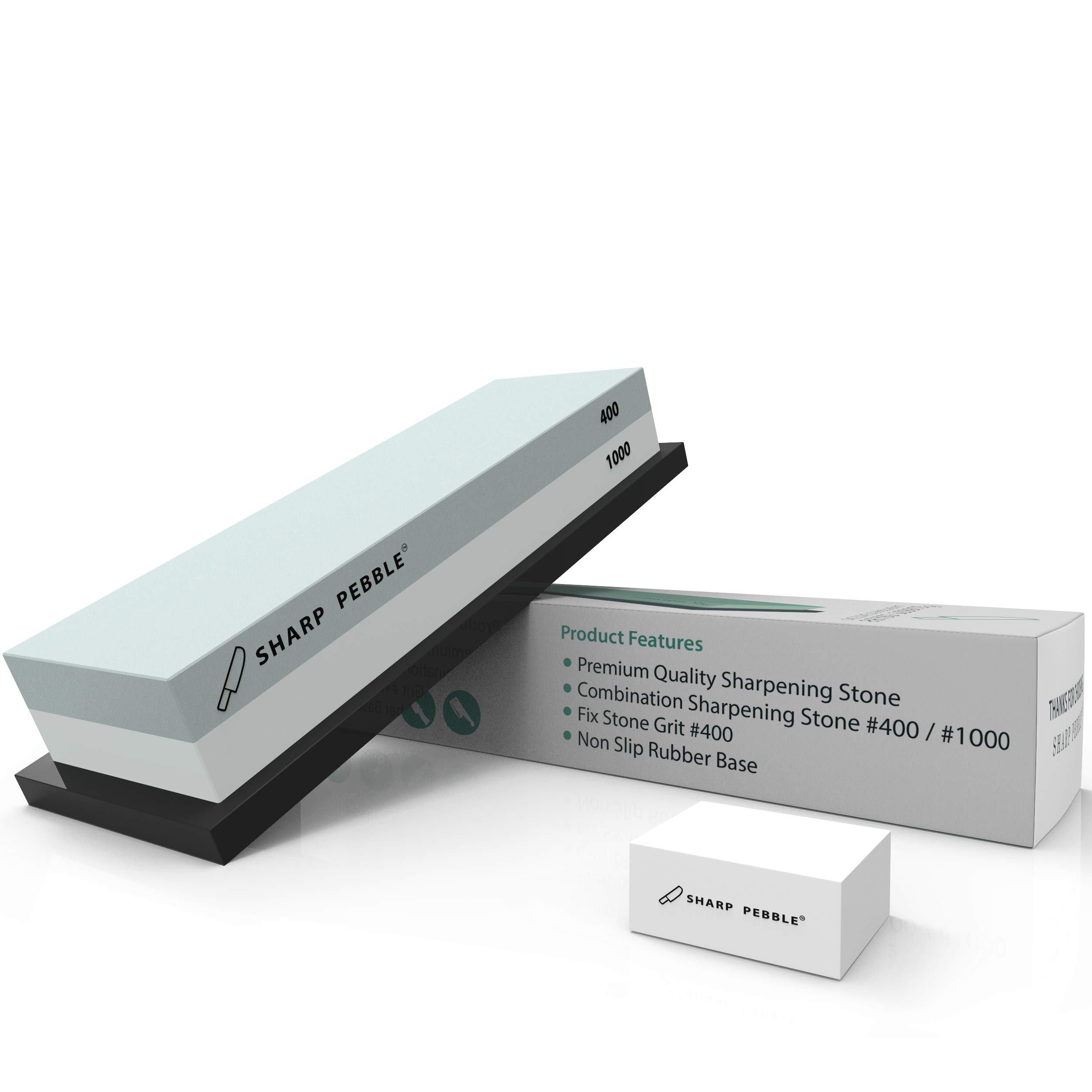 Sharp Pebble Premium Whetstone Sharpening Stone 2 Side Grit 400/1000