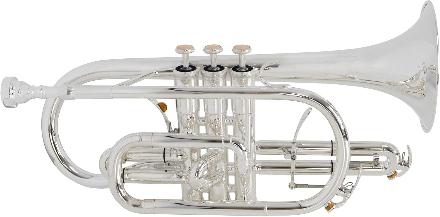 Montreux Concert Series Intermediate Advanced Bb Cornet with Premium Carry Case, Mouthpiece, Silver Plate Brass - Image 4