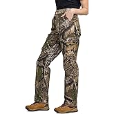 Realtree Camo Women's Hunting Cargo Pants – Lightweight Cotton, 6 Pockets, Mid-Rise Waist for Hiking, Camping, Casual Wear