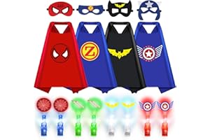 KUBUSFLY Superhero Capes for Kids, Halloween Costumes for Boys with Masks Dress Up Set for Cosplay Party Halloween Christmas Gifts Toys for Boys Kids Toddler 3 4 5 6+