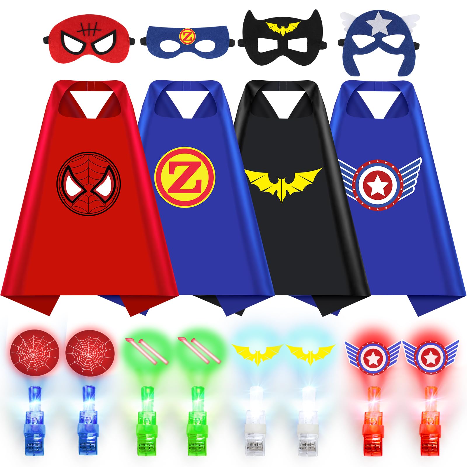 KUBUSFLY Superhero Capes for Kids, Halloween Costumes for Boys with Masks Dress Up Set for Cosplay Party Halloween Christmas Gifts Toys for Boys Kids Toddler 3 4 5 6+