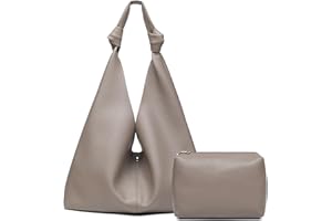 JOREBILL Vegan Leather Hobo Purses set, Slouchy Shoulder Bag Knotted Hobo Bags for Women with a small purse