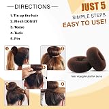 Miss Pouty 5-6 Inch Wide Big Hair Bun Donut Bridal Wedding Hollywood Style Brown view 5