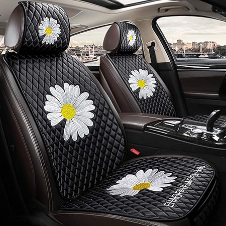 Amazon 女性のカーシートカバー Puカーシートクッション スタイリッシュなインテリア 滑り止めマット 容易なインストールに適し 黒 シートカバー 車 バイク