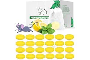 ROTIAH Pest Rodent Repellent, 24 Pack Peppermint Oil for Mice, Mouse, Rats, Spider, Roach, Ant, Bugs, Squirrel, Insect Control Indoor & Outdoor, Natural Mouse Deterrent Replace Traps Family & Pet Safe Yellow