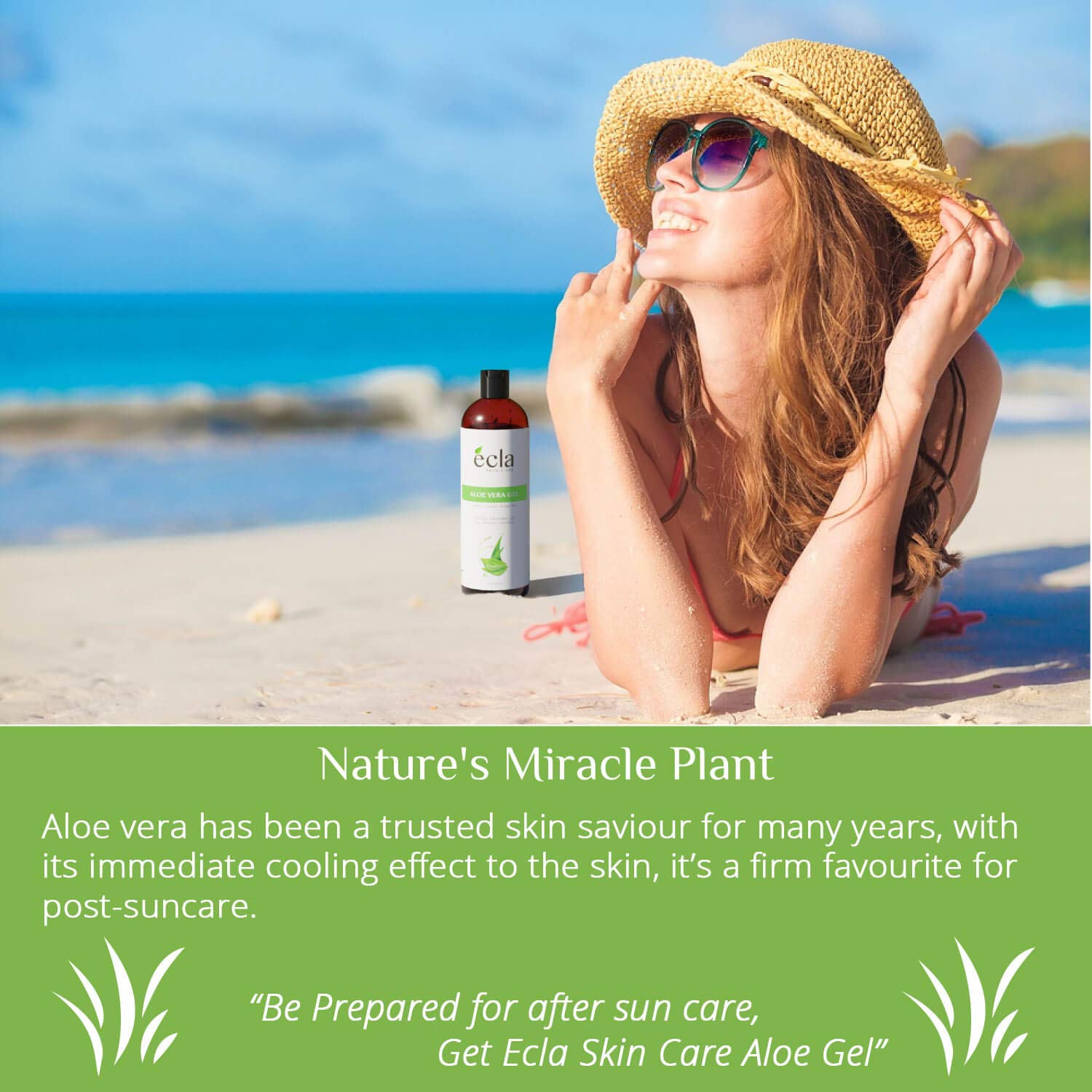 Aloe Vera Gel for Face, Body and Hair - Made with Organic 100% Pure Cold Pressed Juice, Not Powder (8 Oz - 240ml)