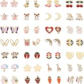 28 Pairs Clip On Earrings Non Piercing Earrings Hypoallergenic Animal Butterfly Rainbow Flower Mixed Color Painless Non-Piercing Earrings Pack