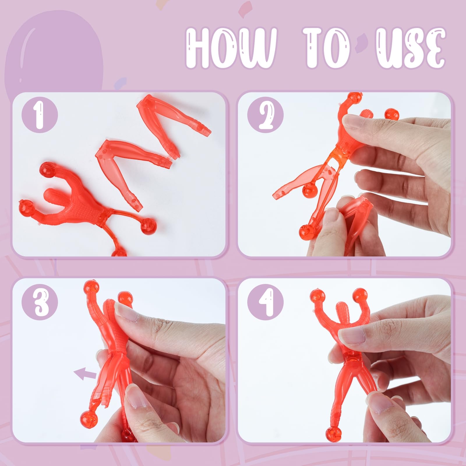Shindel 50PCS Stretchy Wall Climbers, Climbing Man Sticky Toy Set Fun Fidget Toys, Birthday Goodie Bag Stuffers Kids Classroom School Exchange Prize