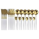 JANKNG 24-Piece Flatware Set, 18/0 Stainless Steel