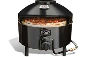 Pronto Outdoor Portable Pizza Oven - Pizzacraft - 14-Inch Cordierite Pizza Stone | Heats Up to 750°F, Cooks Pizza in 5 Minutes | Gas Propane Pizza Oven