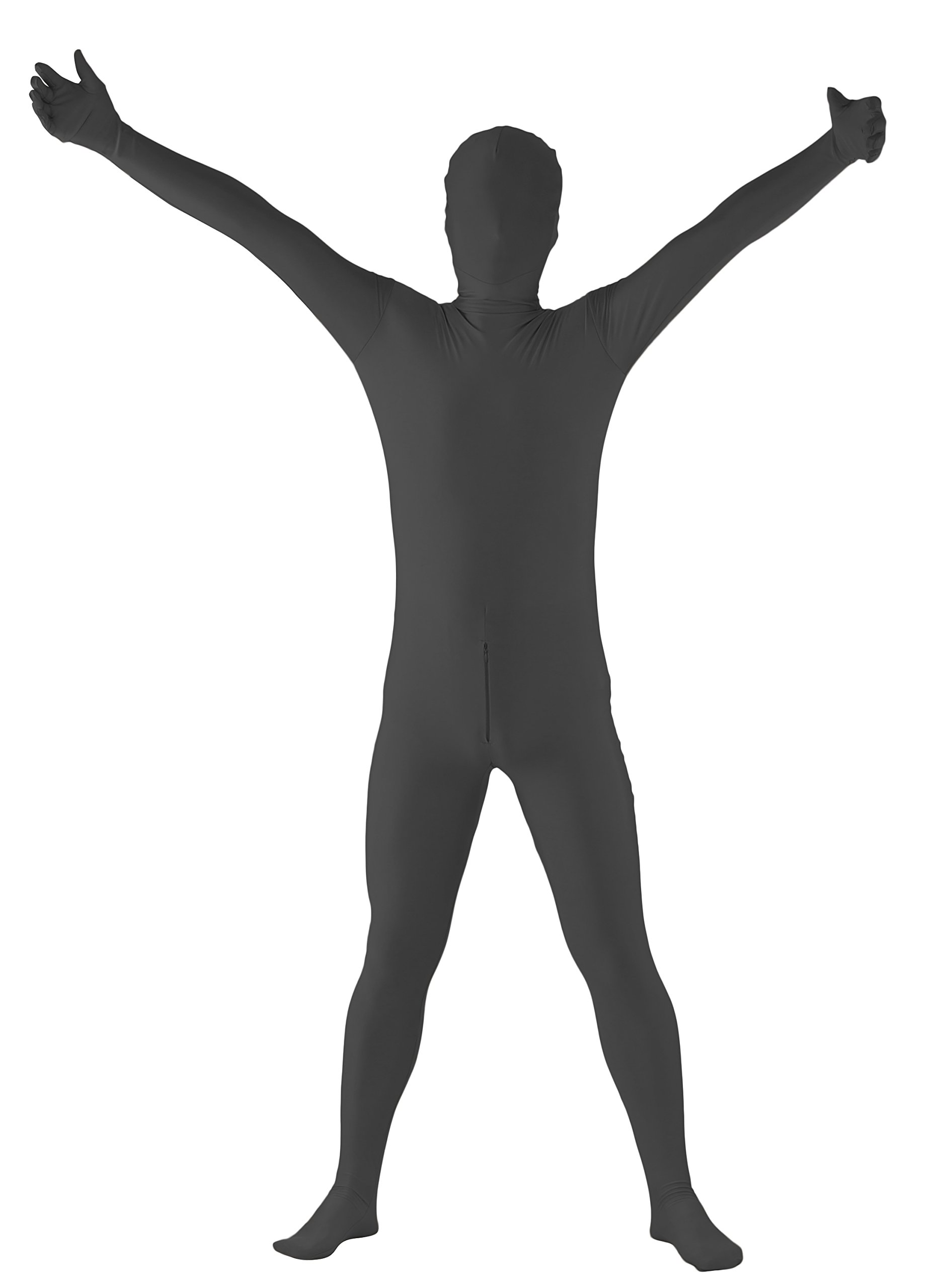 JustinCostume Men's Lycra Full Bodysuit Zentai with Crotch Zipper, XXL