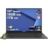 ASUS Zenbook 14 Laptop 14" WUXGA OLED Touch (500nits HDR, 100% DCI-P3) Intel 16-core Ultra 7 255H (>Ultra 9 185H) 16GB RAM 1TB SSD for Creator Business Professional Win11 ICP Acc
