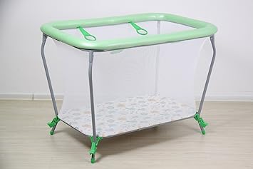 Polini Kids Laufgitter Classic tragbar/klappbar Owls grün, 1455-4