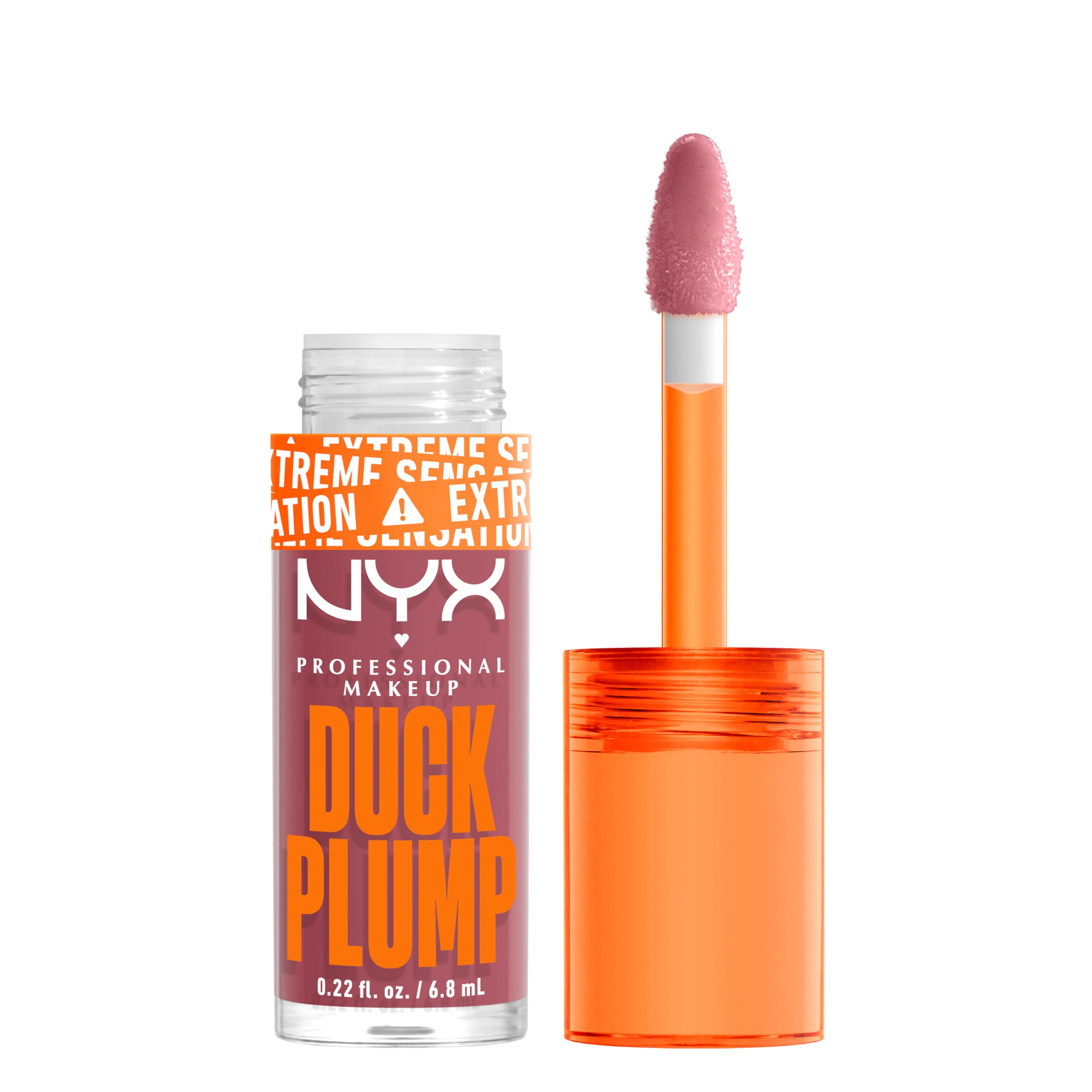 NYX Professional Makeup Lip Plumping Gloss, Intense Colour and High Pigmentation, With Extreme High Shine Finish, Infused with Spicy Ginger, Vegan Formula, Duck Plump, Lilac On Lock