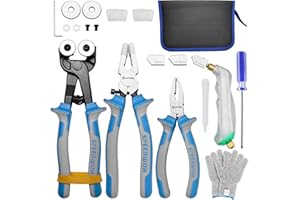 SPEEDWOX 20 Pieces Glass Tweezers Set with Heavy Duty Mosaic Wheels with Spare Cutting Wheel, Running Pliers, Breakwater, Fee