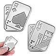 Guiqulai 2 Pcs Metal Poker Fidget Slider,Magnetic EDC Fidget Toys,Stress Relief Poker Push Card,Cool Metal Fidget Toy Manually Rotate Toys,Office Tabletop Decompression Toys for Adults Teens Men