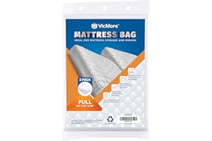 VICMORE 2-Pack Full Size Mattress Bags, 54-Inch by 96-Inch Plastic Mattress Covers for Moving, Storage, and Disposal, Waterproof & Tear-Resistant Mattress Protectors