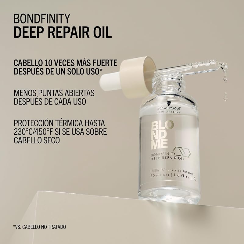 Schwarzkopf Professional BLONDME Bondfinity Deep Repair Oil - Aceite Reparador Ligero - sin Aclarado 50ml