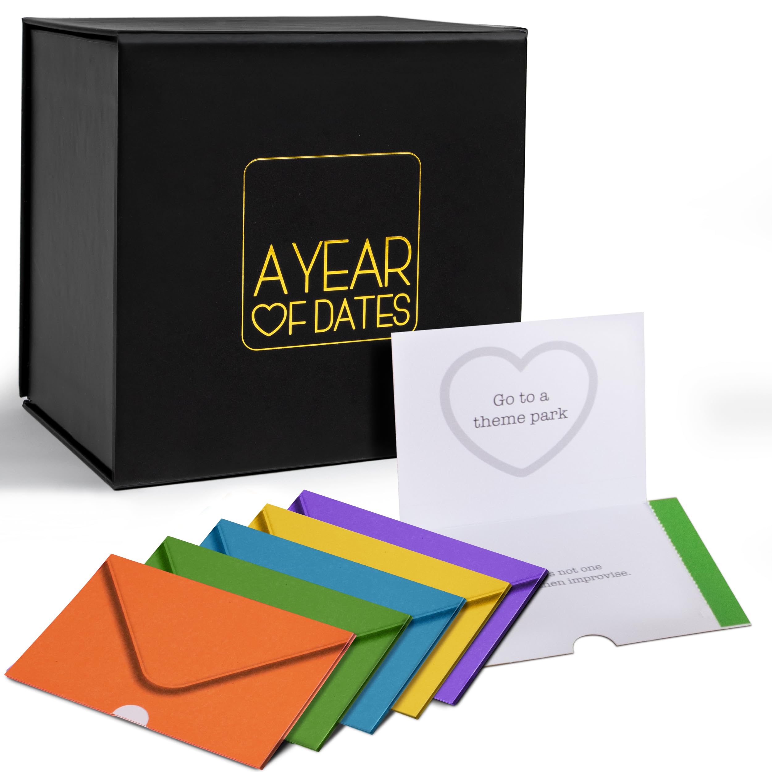 A Year Of Dates: Surprise Edition - Couples Gift for Christmas. A Date Night Box with Sealed Date Ideas, Perfect Paper Wedding Anniversary present. Couple Date Night Ideas