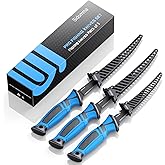 Sidomma Fillet Knife and Bait Knife Set Performance 5"-6"-7" G4116 German Flex Razor Sharp Stainless-Steel Blade with Sheath for Filleting and Boning, Pro Fishing Gear and Equipment Tools, Cool Fishing Gift for Men (Black-Blue)