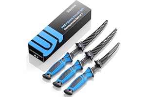 Sidomma Fillet Knife and Bait Knife Set Performance 5"-6"-7" G4116 German Flex Razor Sharp Stainless-Steel Blade with Sheath for Filleting and Boning, Pro Fishing Gear and Equipment Tools, Cool Fishing Gift for Men (Black-Blue)