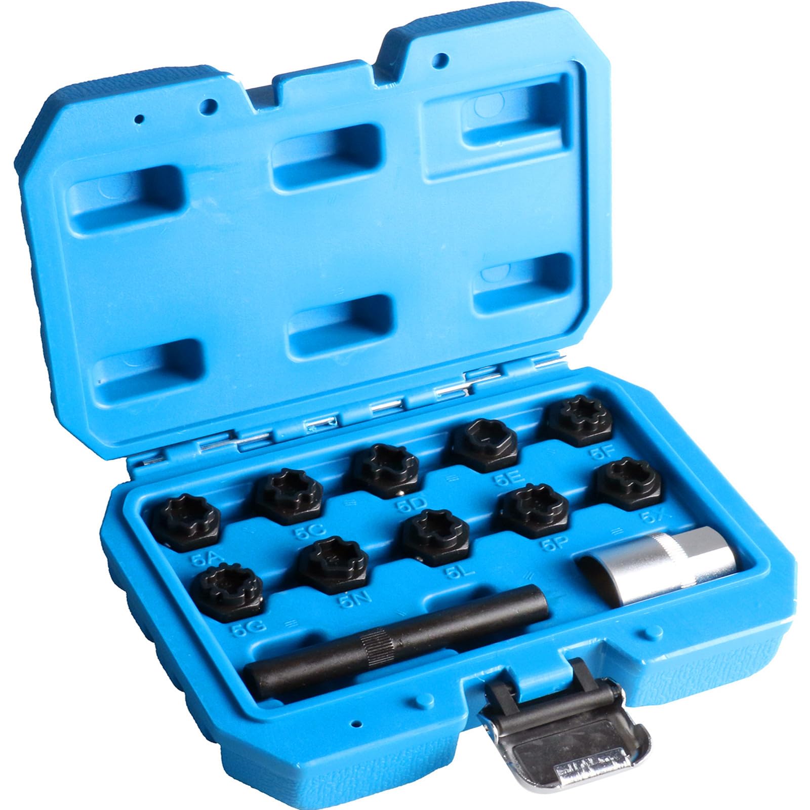 Photo 1 of BELEY Spline Wheel Lock Lug Nuts Key Socket Automotive Wheel Anti-Theft Screws Remover Socket Keys Remover Kit (12pcs for Benz)
