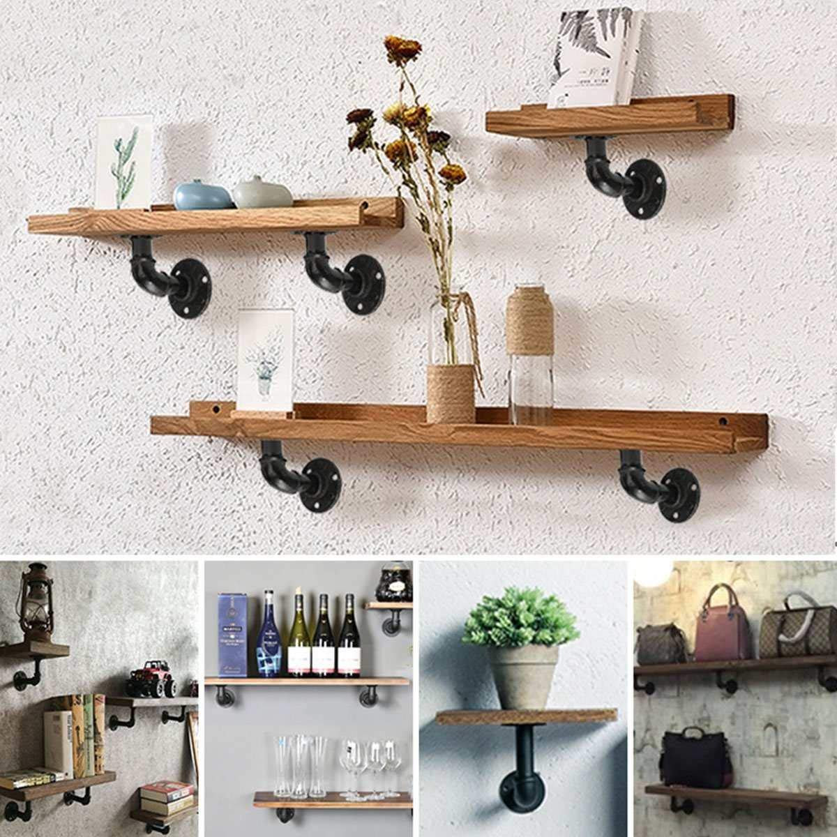 Tlbtek Industrial L Pipe Shelf Bracket For Shelving 5 5 Inch