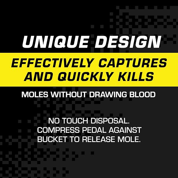 TOMCAT MOLE TRAP, INNOVATIVE AND EFFECTIVE MOLE REMOVER TRAP KILLS WITHOUT DRAWING BLOOD, REUSABLE AND HANDS-FREE, 1 TRAP