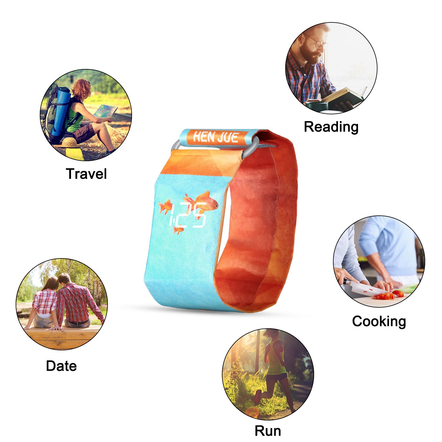 Digital Wrist Watch, Cinsey Waterproof Paper Watch with Magnetic System for Men, Women, Boys, Girls and Kids. Super Light Durable Creative Smart Watch