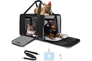 Petskd Pet Carrier for Medium Dog and Cat 18.5''x13.5''x13.5'',Foldable Cat Carrier Dog Carrier under 20lbs Pet Travel Bag Soft Sided Carrier with Breathable Ventilation Mesh Lock Zipper Removable Mat