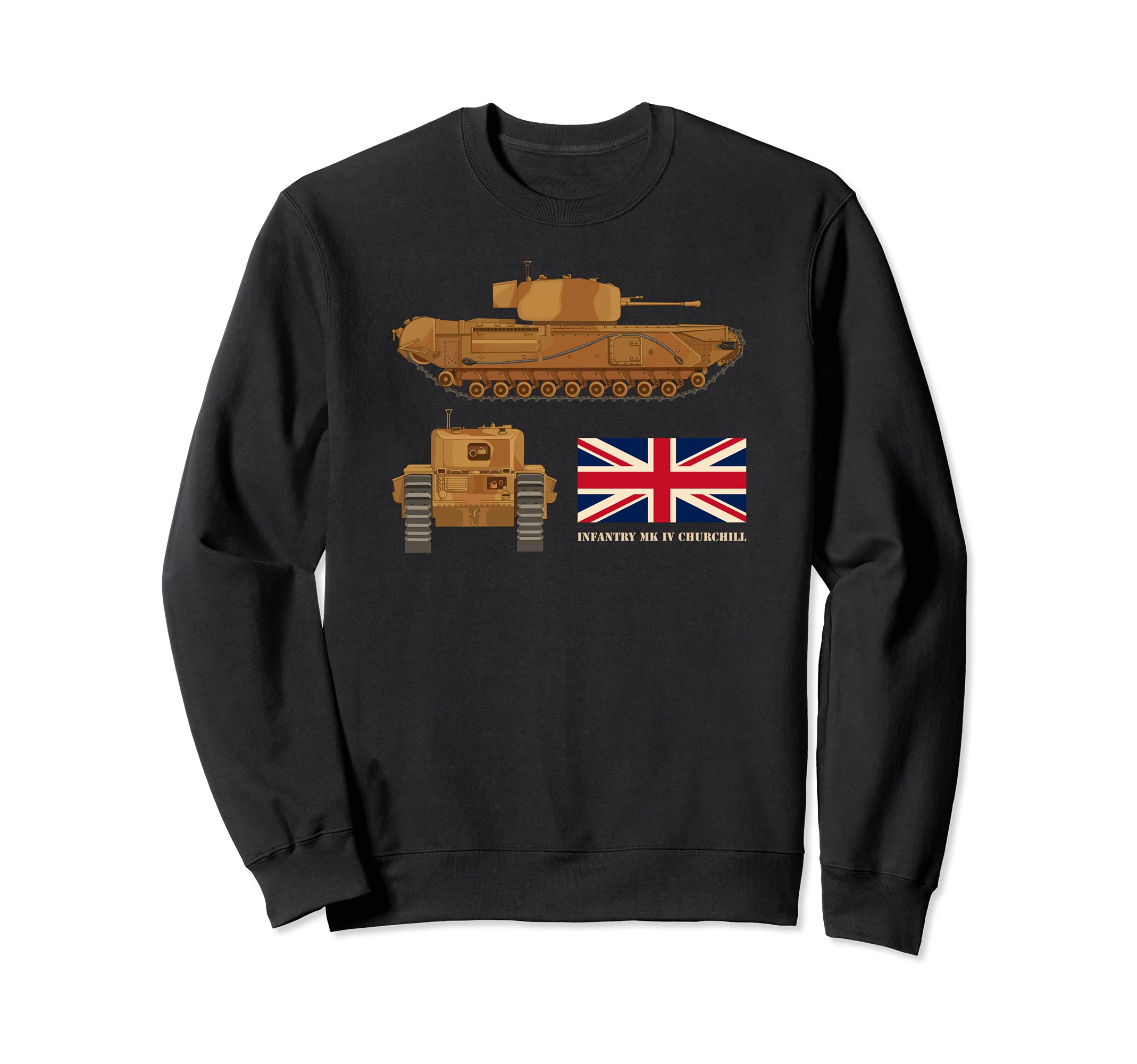 Churchill Infantry Tank Mark IV WW2 British Tanks Flag Sweatshirt