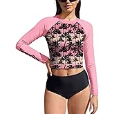 BesserBay Women's UPF 50+ Long Sleeve Rashguard Swimming Crop Top