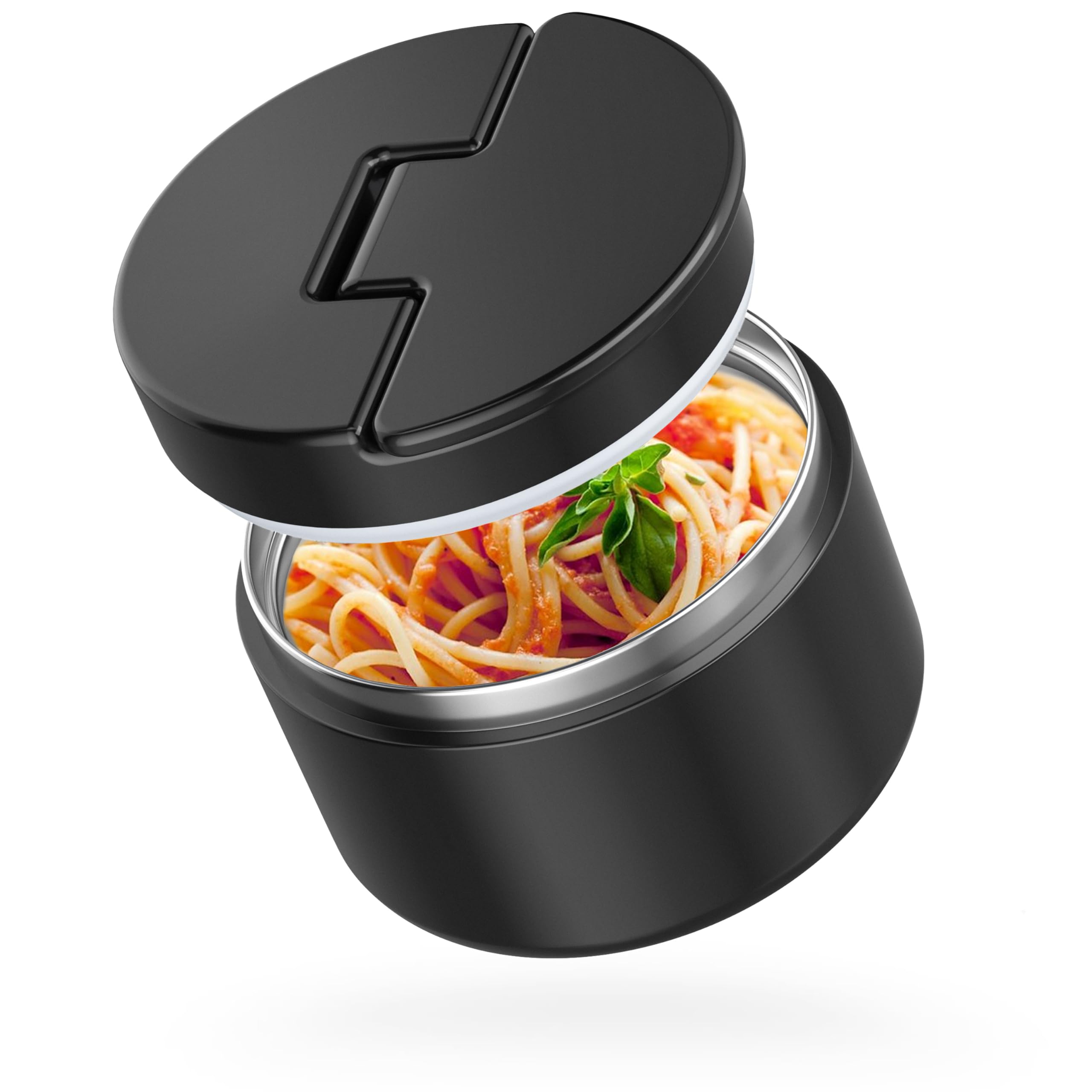 Photo 1 of 12oz Soup Thermo for Hot Food Kids Vacuum Insulated Food Jar Twist-Free Soup Thermo for Hot Food Kids Leakproof Stainless Steel Wide Mouth Lunch Container (Black)