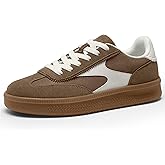 Vilanva Women's Fashion Sneakers Casual Tennis Shoes with Genuine Suede Classic Retro Gum Sole Walking Trendy Footwear