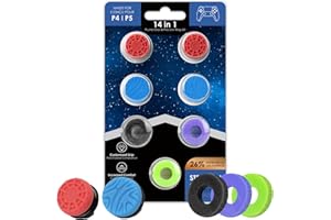 KIPYLCA 6 Pcs Precision Rings for Ps5, Aim Enhancement Kit for PlayStation 5 (PS5) and PlayStation 4 (PS4) Controller, Performance Thumbsticks, 2 High-Rise and 2 Mid-Rise, Black and Purple