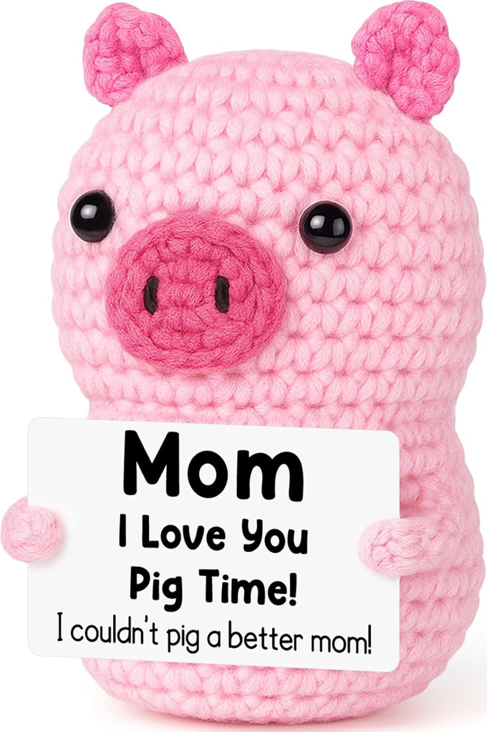 ALUNME Funny Positive Crochet Pig Birthday for Mom Mommy Mother in Law StepMom I Love You Mum Handmade Emotional Cute Stocking Stuffers Decor(mom) โ image 1