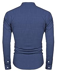 URRU Men Linen Henley Shirts Casual Standard Fit