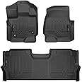 Husky Liners Weatherbeater Floor Mats | Fits 2021-2025 Ford F-150 (Includes 2022-2025 Lightning) SuperCrew with Carpet & with Fold Flat Storage | Front & 2nd Row, 3-pc Black - 94121