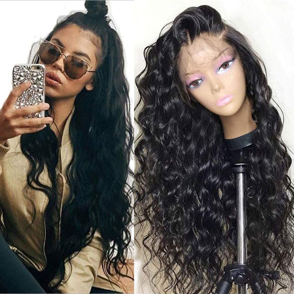 Photo 1 of SISIFIRE Deep Wave Lace Front Wigs 13x4 Body Wave Lace Front Wigs for Women Synthetic HD Lace Front Wig Pre Plucked Natural Hairline Glueless Frontal Wigs for Women