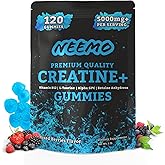NEEMO Micronized Creatine Monohydrate Gummies for Men & Women, Creatine Plus Taurine, Vitamin B12, Alpha GPC, and Betaine - Preworkout Creatine Gummies, Lean Muscle Builder, Vegan
