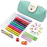 Crochet Hooks Set 30 pcs, CiaraQ Yarn Knitting Needles Sewing Tools Set 11 Crochet Hooks 2~8 mm with Comfort Soft Rubber Grip