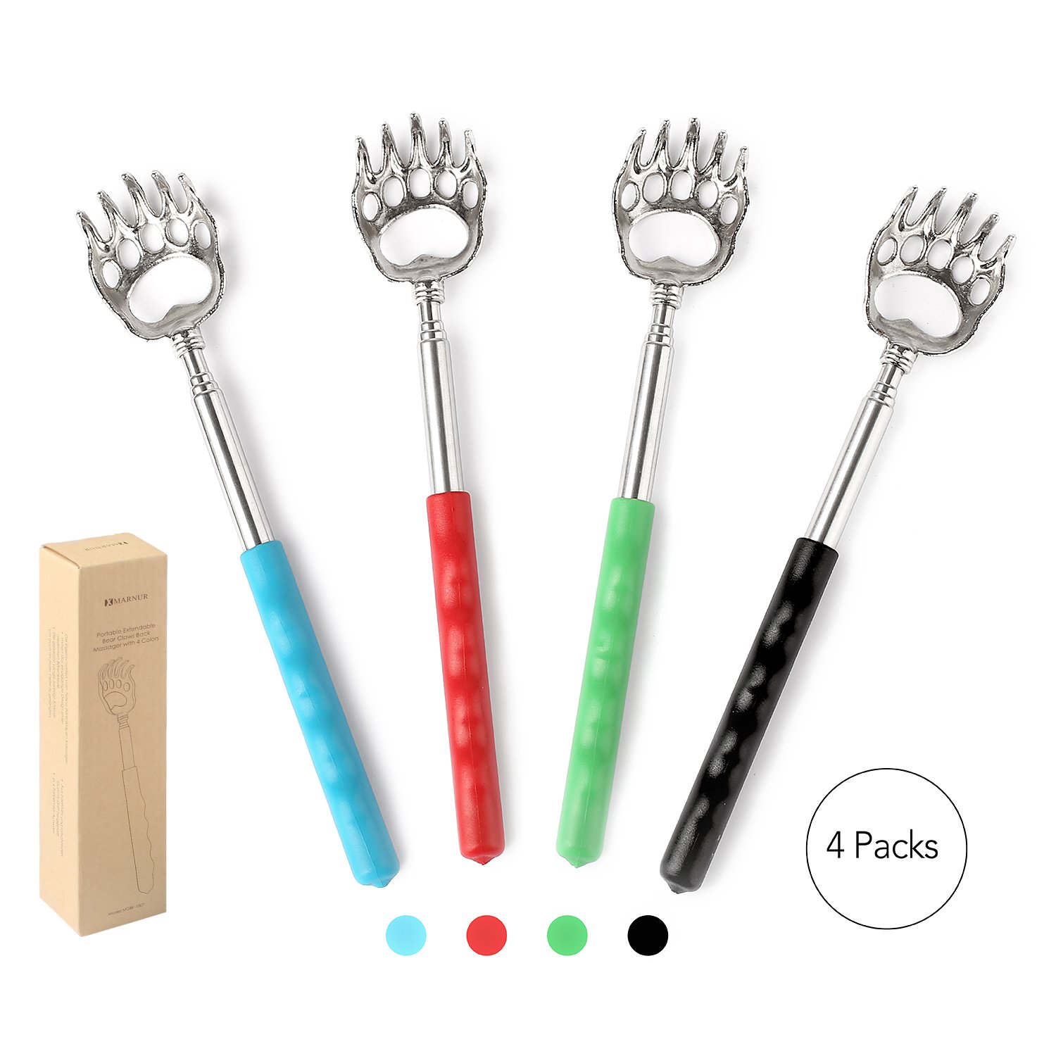 MARNUR Rascador Espalda Extensible Masajeador de Manos Portátil Bear Claw Rascador Espalda