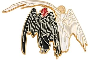 Good Omens Angel and Demon Wings Ineffable TV Show 2.6" Enamel Pin Badge, 2.6 Inches, Enamel, enamel