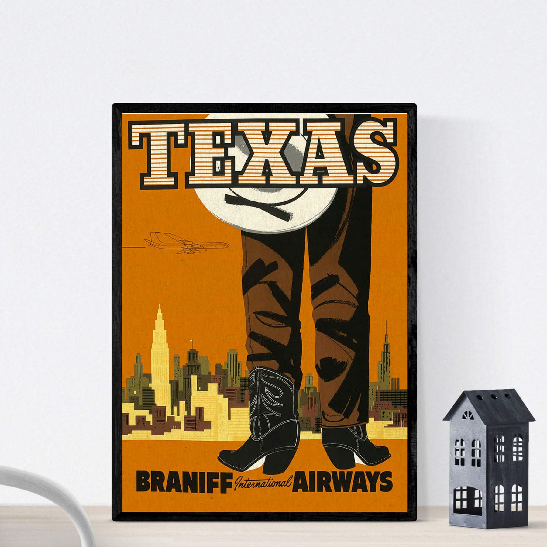 Nacnic Vintage Poster Vintage Poster America. Texas cowboy. A4 size