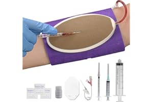 SimCoach Phlebotomy and Venipuncture Practice Kit, Wearable IV Practice Kit with Needles, IV Injection/Insertion Practice Kit for Medical Students, Brown